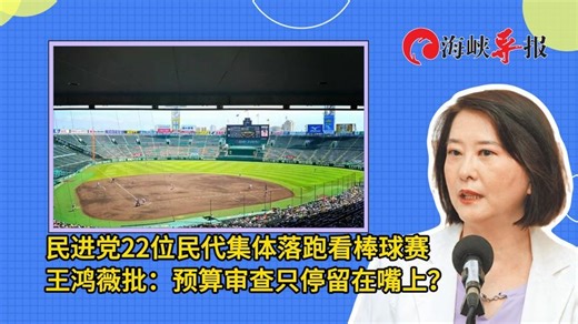 民进党22位民代集体落跑赴日本看棒球赛，王鸿薇痛批