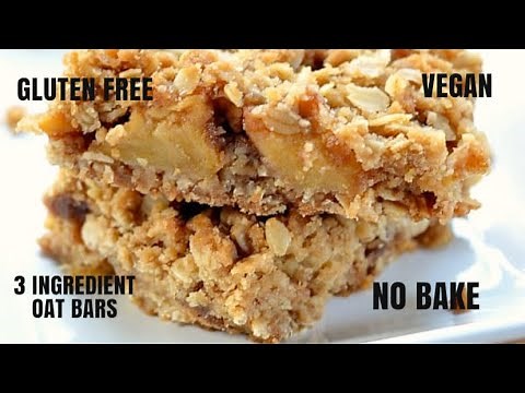 NO BAKE PEANUT BUTTER OAT BARS | 3 Ingredient Oatmeal Bars