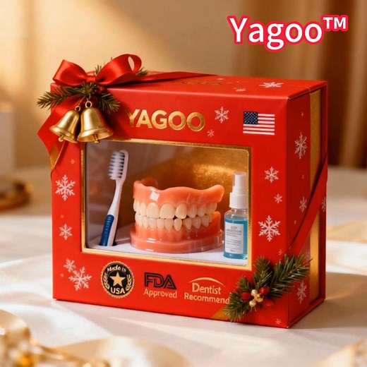 No dentist needed, no impressions required – achieve a confident smile with Yagoo™. Tired of expensive and time-consuming dental treatments? Our pre-made dentures are designed for comfort and can be worn at home – no scanning, no impressions, no stress. 🦷 Ready-to-wear dentures – simply match and you're good to go. 🏠 Try them on at home – no appointments needed, easy and convenient. 💰 Save up to 70% compared to in-office dentures. 🇺🇸 Made in the USA | 100% metal-free. 🔒 Satisfaction guaran