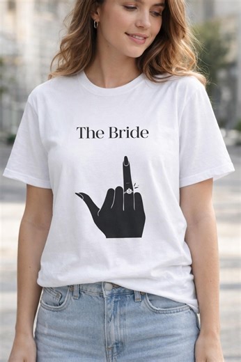 The Bride T-shirt | Hand With Engagement Ring, Bachelorette Shirt - Etsy