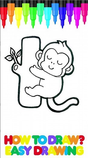 Learn How to Draw a Monkey | Easy Monkey Drawing for Kids and Toddlers #art #drawing