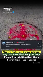 1.1M views · 10K reactions | Modern Problems, Genius Solution! Boy Uses Fake Black Magic to Stop People from Walking Over Open Sewer Drain – Did It Work? Follow @unfoldingbharat for the latest updates on News | Trends | Memes. #unfoldingbharat #explorepage #exploreindia #indianews #india #jalandhar | Unfolding Bharat | Facebook