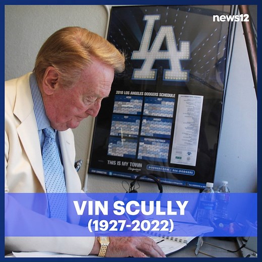 REMEMBERING A LEGEND ⚾ Vin Scully was a Hall of Fame broadcaster and voice of the Dodgers for decades - https://bit.ly/3oPoz4q | News 12 New Jersey