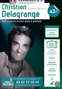 Coucou mes amis, Je vous donne rendez-vous au Pere Mathieu le jeudi 27 mars à 12h à LANDRECIES (59). Les réservations se font au 03 27 77 10 59 Je vous embrasse et j’espère vous y rencontrer #landrecies #cambrai #ChristianDelagrange | Christian Delagrange Officiel