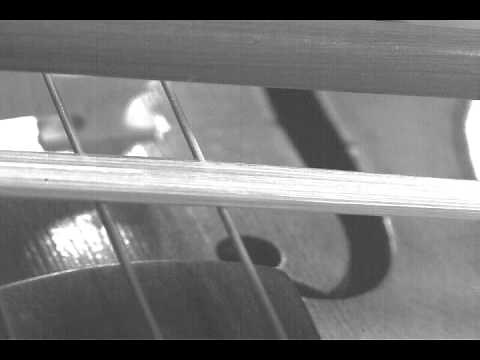 Bowed violin in slow motion