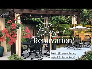 Backyard Patio Makeover Transformation (Privacy Fence Install & Concrete Slab Pour!) Part 1