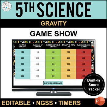 Gravity Jeopardy - Style Review Game - 5th Science Test Prep Gravitational Force