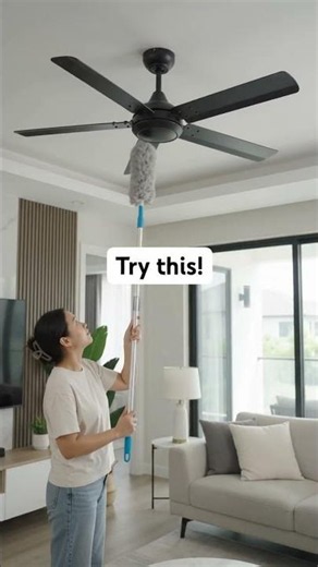 The Fastest Way to Clean Dusty Ceiling Fans! 😱✨ #Shorts #viral #home