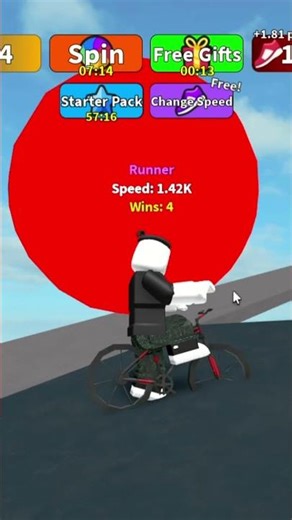 POV 589 _ Every Second You Get +1 Speed But You're On a Bike #roblox #roblox100k