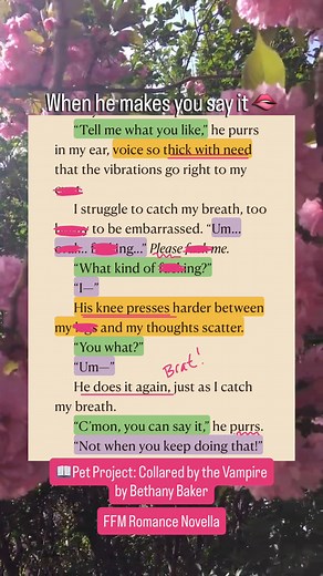 📕 Pet Project: Collared by the Vampire (Modern Monsters Book 3) by Bethany Baker “You’re just perfect, kitten.” 🐱Anxious FMC 🐱Shifter MMC 🐱Vampire FMC 🐱Insta-love 🐱Cozy pet play 🐱Double 🪢 VP An installment of the Modern Monsters series of interconnected standalone, this paranormal why choose romance novella is an un-put-down-able afternoon read available in paperback and on kindle, kobo plus, and more. A treat for lovers of vampires, shifters, spicy books, and monster romance! #vampirero