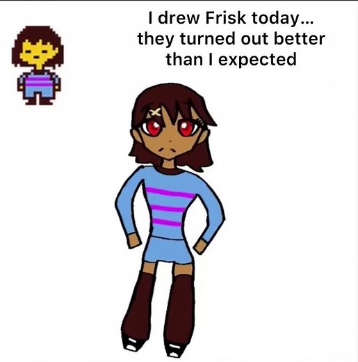 I drew Frisk from Undertale