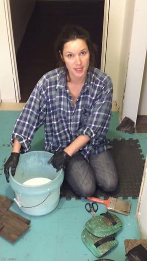 Paper Bag Flooring - How to Glue a Paper Bag Floor - paperbagflooring.com