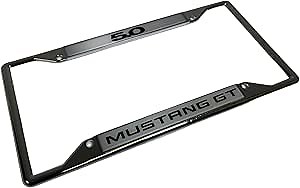Eurosport Daytona- Compatible with - Ford - Mustang GT 5.0 - Chrome License Plate Frame