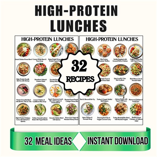High Protein Lunch Recipes for Weight Loss & Muscle Gain (digital Download) - Etsy