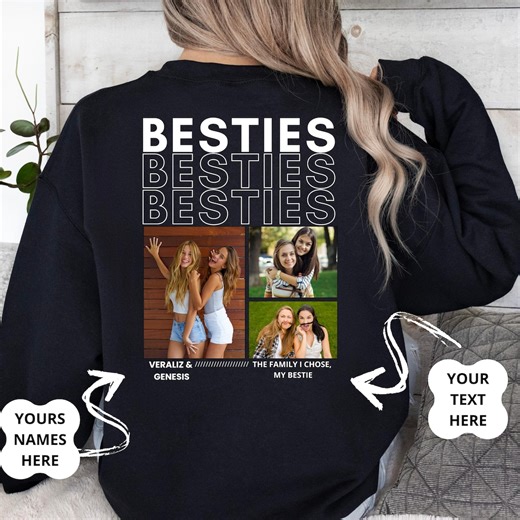 Custom Best Friends Hoodie, Personalized Photo Collage Sweatshirt With Names Best Friend, Girls BFF Clothings, Matching Best Friends Outfit. - Etsy