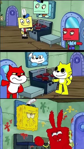 FNF Mr. Krabs Gets Mad: New Scratch vs Square Krusty Karoling Mods Showdown! #krab #fnf