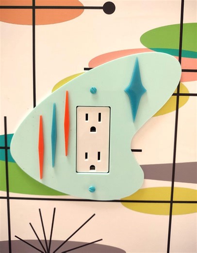 Mid Century Modern Boomerang Light Switch Cover: 3D Diamond Acrylic - Etsy