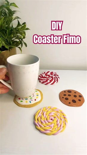 Easy DIY coaster fimo l gifts idea #shorts #diy #clay #giftideas