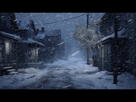 Intense Blizzard & Wind Sounds for Sleeping on an Empty Street | Heavy Winter Storm | Howling Wind