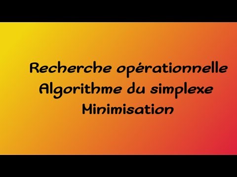 Recherche opérationnelle: Algorithme du simplexe: Minimisation