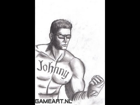 How to draw Johnny Cage Mortal Kombat