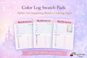 Mystery Coloring Swatch Tracker Notepad | 25 Sheet Coloring Log - Etsy Australia