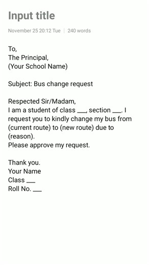 Bus Change Application | Easy & Simple Format