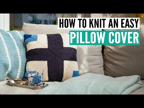 An easy pillow cover knitting pattern for beginners [step-by-step knitalong]