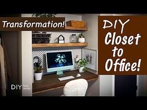 DIY Closet Office / Turn your Closet into a Stylish Home Office Nook! 4K