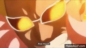 「Epic!」One Piece 698  Luffy vs Doflamingo - Luffy's epic Redhawk punch & Law's Radio Knife !!! on Make a GIF