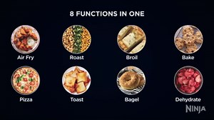 Ninja Flip Toaster Oven & Air Fryer, 8-in-1 Functionality, Flip Up for Storage Space, Large Capacity, Air Fry Basket, Wire Rack, Sheet Pan, Removable Crumb Tray, Stainless, 1800 Watts, SP151 (Renewed)