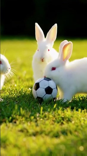 "Funny Rabbit Playing Football | Cute Animal Sports Fun"