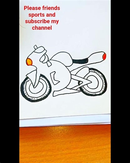 Haw to draw a beautiful bike 🏍️, motorcycle Drawing easy #drawdaily #bike #trending #bikerslife