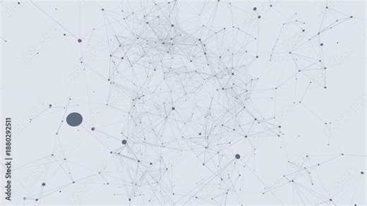 Procedural glass neural mesh with self-healing elastic motion. Force-directed graph nodes repel and return to equilibrium in a seamless loop. 4K UHD 3D visualization for tech and medical interfaces.