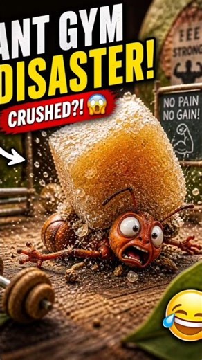 Ant Gym Disaster… CRUSHED by Weight 😱💥 #shorts #ant#youtubeshort #animation