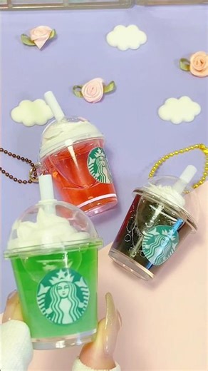 Does this look real? ☕ I made mini Starbucks drink keychains 🌸 #Starbucks #Spring #Miniature #Han...