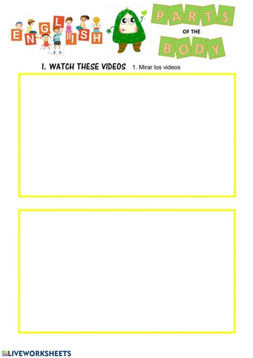 Parts of the body online pdf worksheet