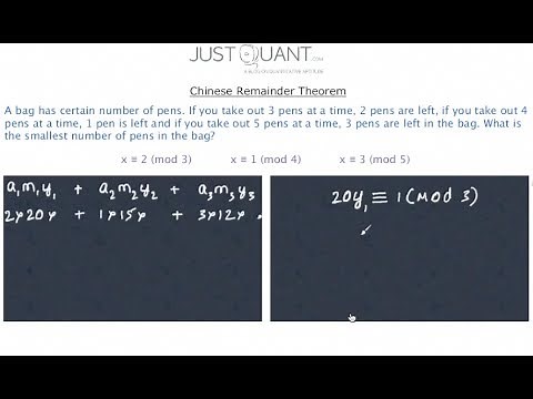 Chinese Remainder Theorem explained with example