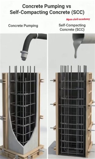 #creatorsearchinsights #77millionviewstiktokeffect Concrete Pumping vs Self-Compacting Concrete (SCC) — discover the key differences between these two modern approaches used in multistorey column construction. Concrete pumping provides fast and controlled delivery of concrete to elevated floors, while SCC is designed to flow around dense reinforcement and fill column formwork with little or no mechanical vibration. This video explains their applications, advantages, placement methods, and how th