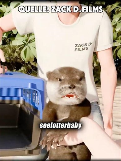 Reunion of a baby sea otter with his mother
