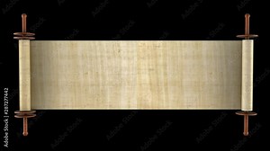 Scrolls Unrolling on black background Stock Video