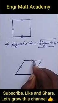 2 shapes, 4 equal sides...but two different names—why? #Shapes #Squares #Rhombus #EngrMattAcademy
