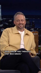 #NateBargatze brought his new dog home and she was quickly humbled by a bush 🤣 #FallonTonight