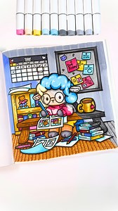 103K views · 3.1K reactions | ‍ Manga Artist | Cozy Japan Coloring Book by Jade Summer Tea, chaos, and creativity! Lamb-chan’s drawing her favorite plushie into a manga story. What title would you give her comic book?  Colored with Ohuhuart alcohol markers and other supplies. #coloring #coloringbook #coloringpages #colorwithme #relaxingcoloring #satisfyingcoloring #jadesummer #jadesummercoloringbook | Jade Summer Coloring Books | Facebook