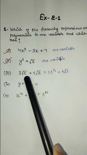 Class 9 Math | Ex 2.1 Q 1 | Polynomials | Chapter 2