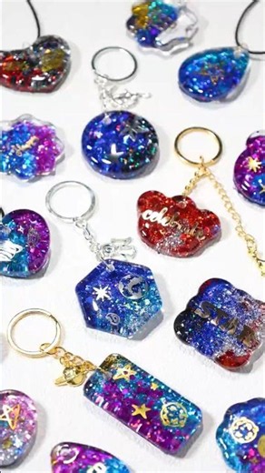 DIY Galaxy UV Resin Keychains