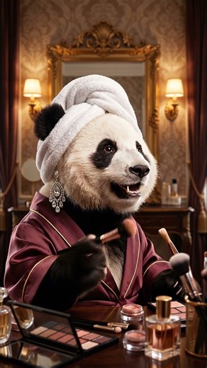 panda make-up #panda #pandapuppy #pandalove #aivideogenerator #aivideogenerator #kling3