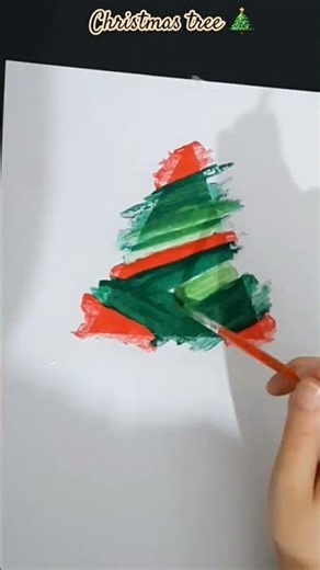 💚Easy Christmas painting🎄❤️ #christmas #painting #viral #christmastree #art #drawing #drawing#colors