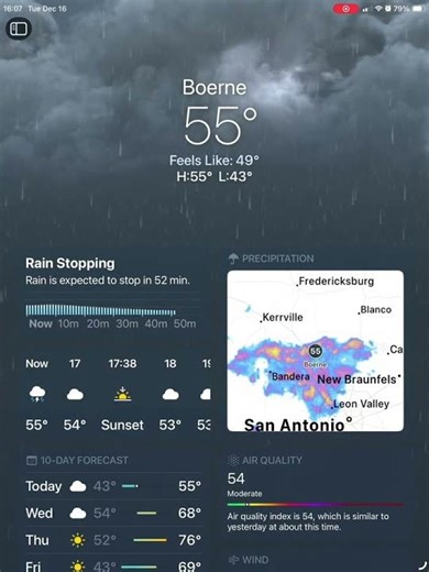 iOS 26 weather animation (thunderstorm) ￼afternoon;