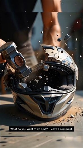 “He Smashes a Motorcycle Helmet 🪖💥 | Real Sound Slow Motion”